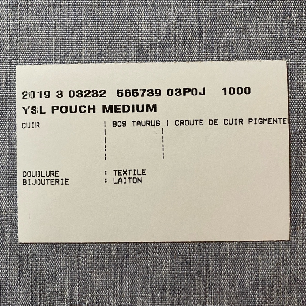 BNIB - Saint Laurent | Smooth Shiny Calfskin Medium Envelope Pouch Clutch - Picture 13 of 17